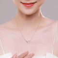 Romantic Lock Design Sparkling Clear CZ Necklace 925 Sterling Silver Chain Necklace For Women Fine Jewelry Wedding Gift