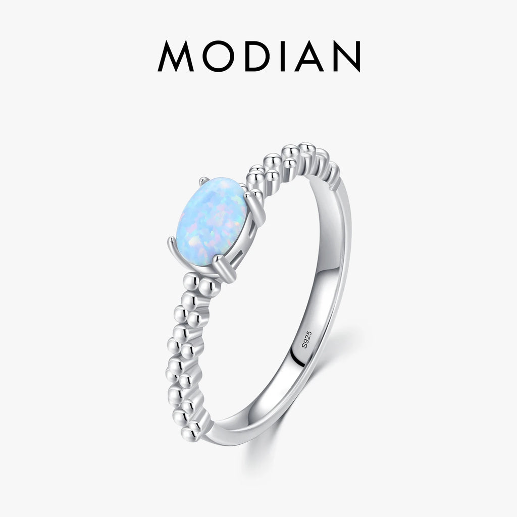 Genuine 925 Sterling Silver Natural Oval Opals Original Design Finger Rings For Women Fashion Fine Jewelry Accessories