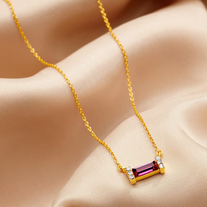 Amara Ruby Bar Necklace