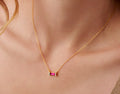 Amara Ruby Bar Necklace
