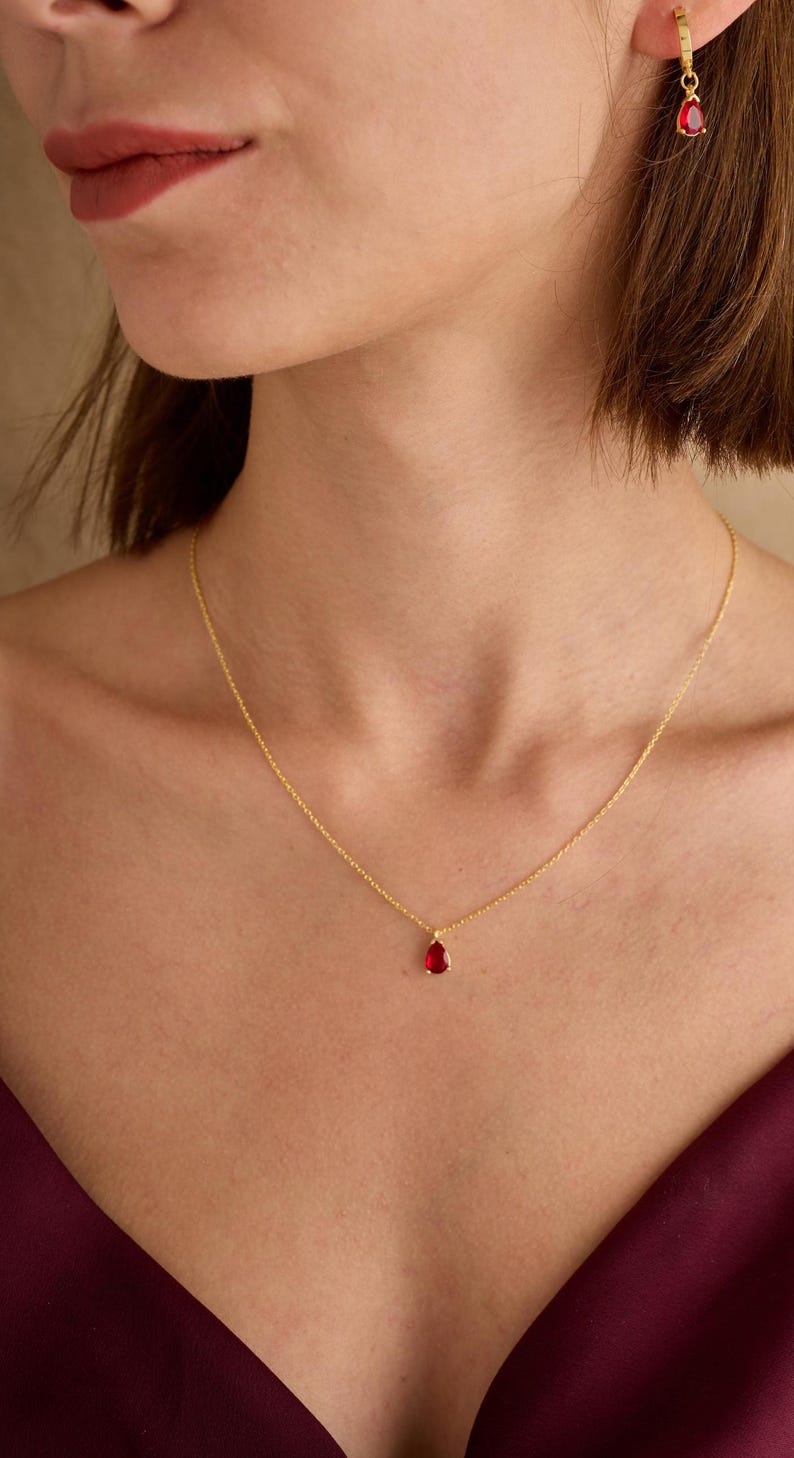 Noor Ruby Teardrop Necklace