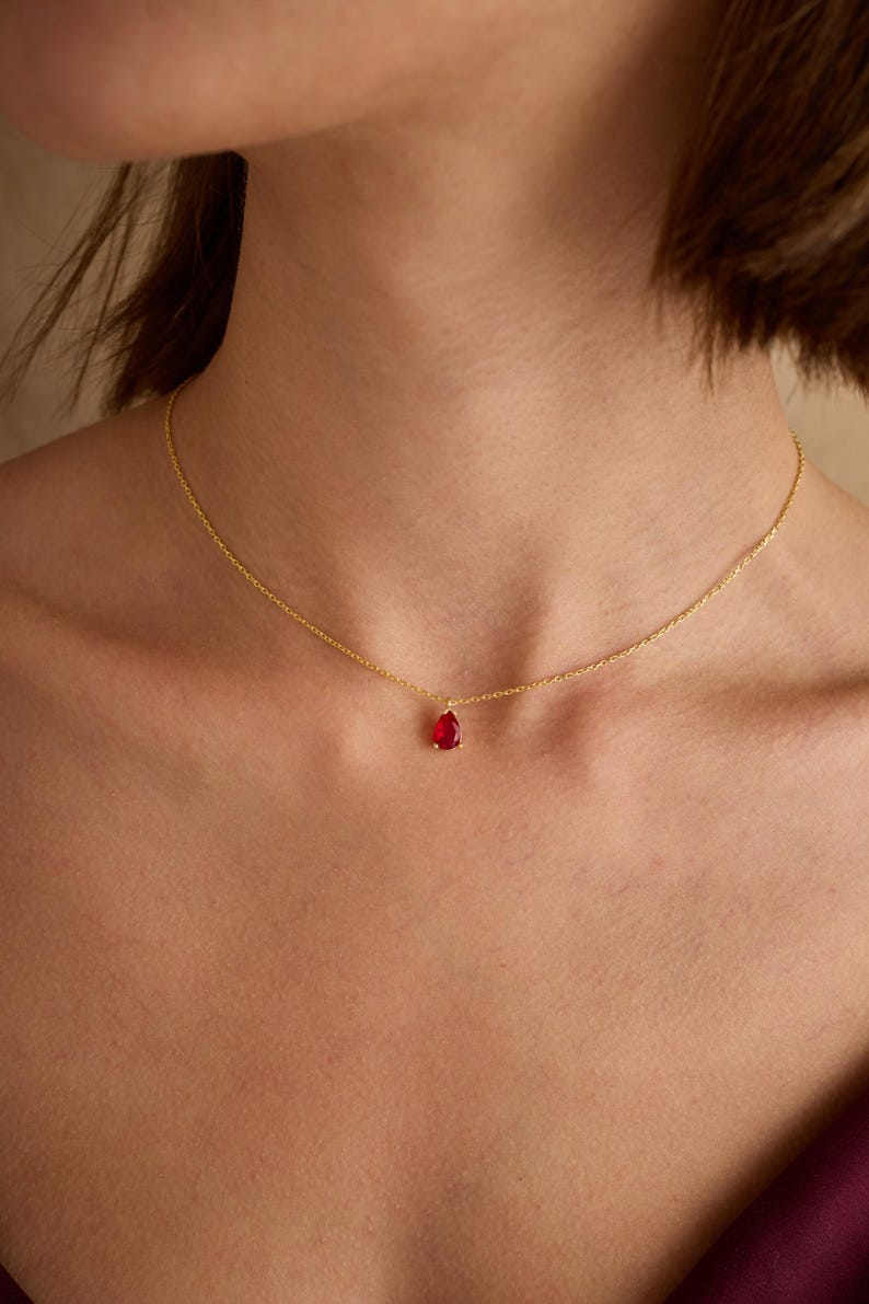 Noor Ruby Teardrop Necklace